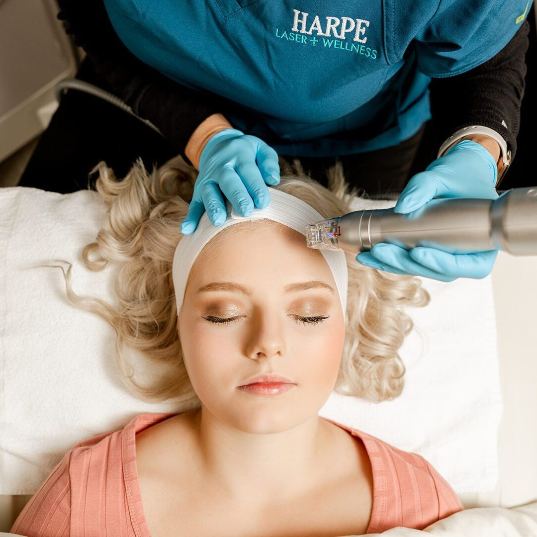 A woman getting her hair cut at the salon